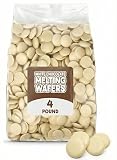 4 LB Resealable Bag White Chocolate Melting Wafers, Easy Melt White Candy Coating for Baking, Cake Pops, Dipping, Candy Making, Decorating, No Tempering Required, Bulk Holiday Baking Supplies