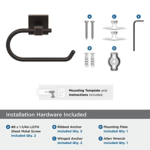 Amerock Bh36071Orb | Oil Rubbed Bronze Single Post Toilet Paper Holder | 7-1/16 In. (179 Mm) Length Toilet Tissue Holder | Appoint | Bath Tissue Holder | Bathroom Hardware | Bath Accessories #TOP6