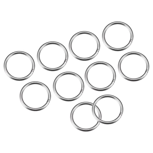 METALLIXITY 304 Acero Inoxidable O Anillos (30mm Od 3mm Grosor) 10pcs, Soldado Redondo Anillo - para Objetos Colgantes