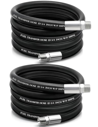 Image of 3 /4 inch Fuel Transfer Hose 10FT,Farm Pump Hose for Gasoline,Diesel(2PCS)