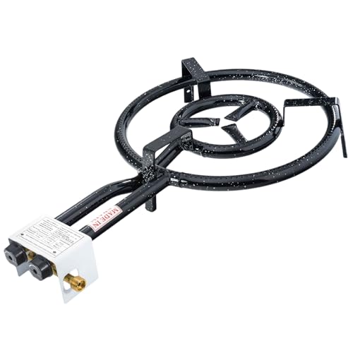 VAELLO - Réchaud à Paella Émaillé - Brûleur à Gaz Butane et Propane pour Poêle à Paella - Accessoire de Cuisine Extérieure Garanti 2 Ans - 2 Feux, Ø 40 cm