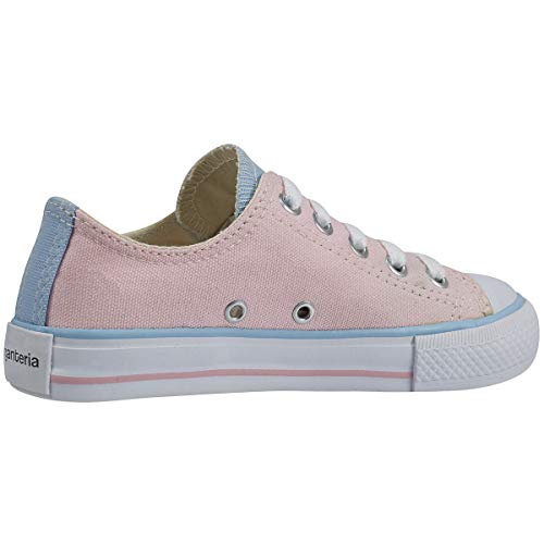 Tênis Infantil Star Lona Unissex Cano Baixo Confortável Tamanho:31;Cor:Rosa e Azul