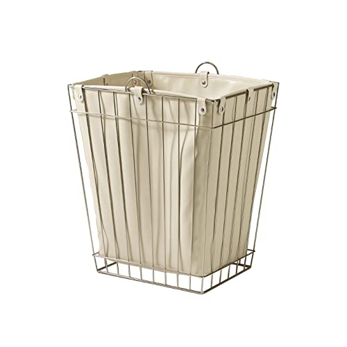 YIORYO Large Metal Laundry Basket, Light Luxury Laundry Hamper with