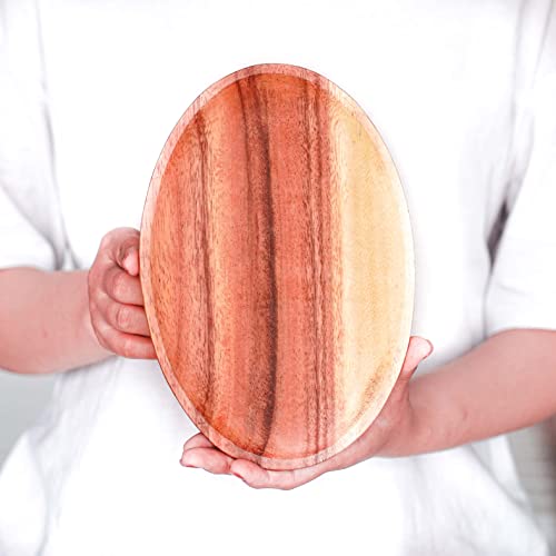 Rainforest Bowls Ovaler Akazienholzteller (2erPack) – Holzteller Set für Heimfest – handgefertigt von Kunsthandwerkern in Vietnam – 100% Akazienholz – Servieren von Salaten, Nudeln, Bratenhuhn, 4 Rainforest Bowls Ovaler Akazienholzteller (2erPack) – Holzteller Set für Heimfest – handgefertigt von Kunsthandwerkern in Vietnam – 100% Akazienholz – Servieren von Salaten, Nudeln, Bratenhuhn,