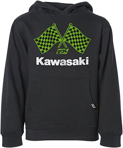 Youth Kawasaki Finishline Pullover - Black, XL