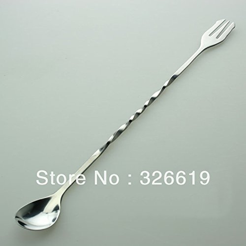 Generic Free shipping bar tools Stainless steel swizzle stick wine stick cochleare cocktail shaker spoon cocktail spoon 32cm bar spoon
