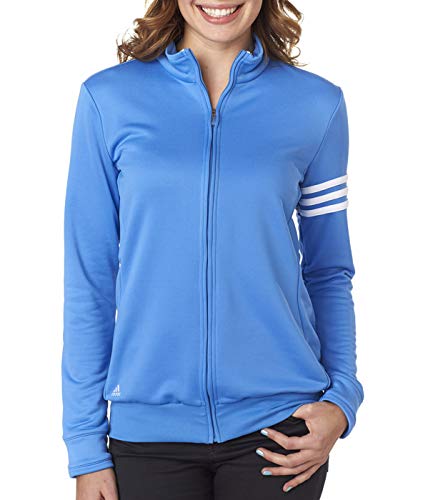 adidas Ladies' ClimaLite 3-Stripes French Terry Full-Zip Jacket, Oasis/White, Medium