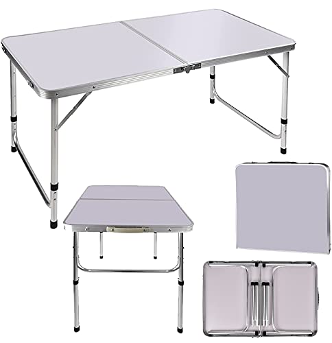 Table pliante en aluminium de 0,9 m table de camping avec poignée