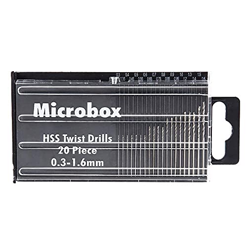 Image of SWISSO 0.3-1.6mm Shank Twist Drill Bit Set - Precision HSS 20PC Micro Bits DIY Kit for Rotary Hand Tools