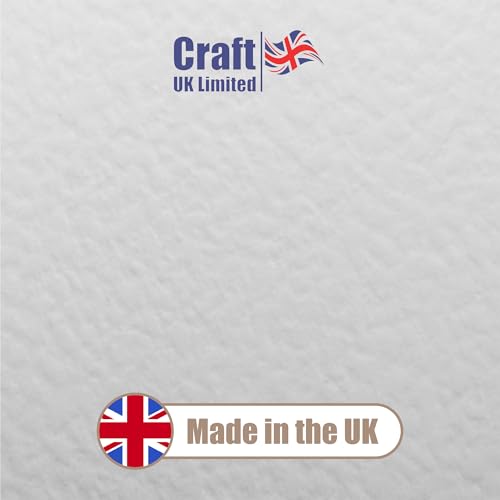 Image of Craft UK W109 A6 Hammered Card and Envelope Pack of 50 - White