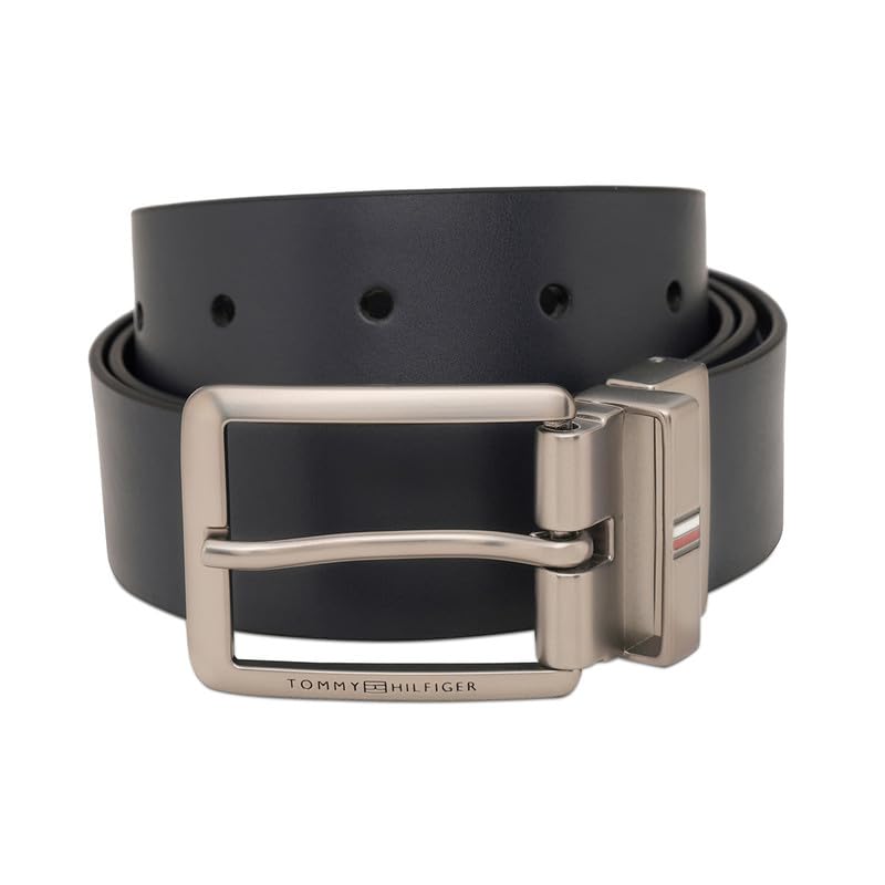 tommy hilfiger Men's BARCLAYS Reversible Leather Belt | Dual-Sided Strap with Metal Buckle |-picture-54