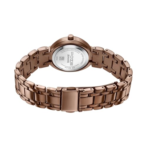 Image of Sonata Poze 8 Quartz Analog with Lt. Beige Dial IP Brown Alloy Strap Watch for Women - SP80163QM01W
