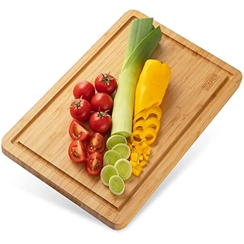 ZOLMER® Profi Bambus Schneidebrett I Massives & Großes Holzbrett Cover