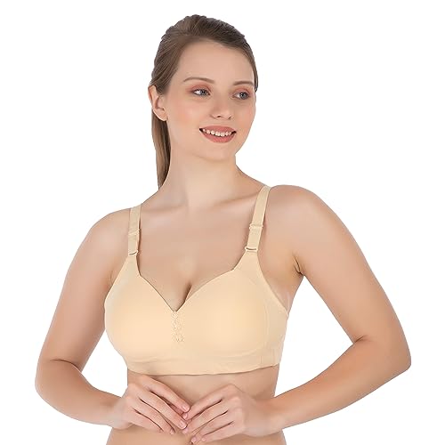 Image of Tweens Lite Wite - Minimiser Medium Padded Cotton Lycra Bra (Plus Size) - Triple Hook - Full Coverage - Wirefree - Seamless T-Shirt Bra