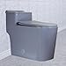 Woncheael One Piece Elongated Toilet Dual Flush 1.6GPF and 1.1GPF With Comfort UF Toilet Seat Grey (WK080H)