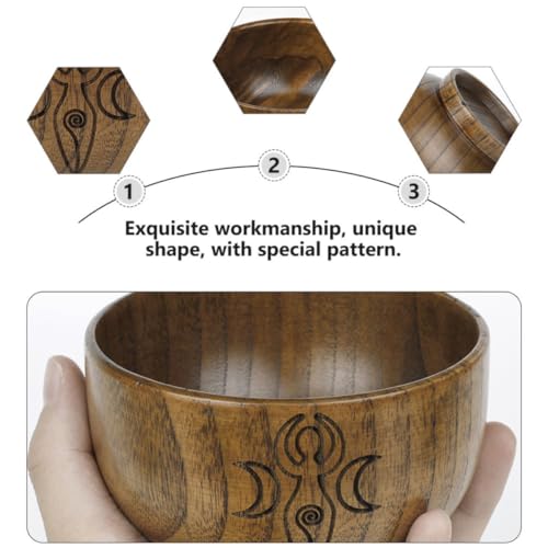 Cuenco de madera redondo STOBAZA decoracion natural para el hogar y ofrendas en templos zen 7
