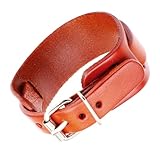 Ranuw Pulsera de piel estilo retro punk, cierre de hebilla de doble capa, cadena ajustable para hombre y mujer, estilo punk, talla única, como se describe