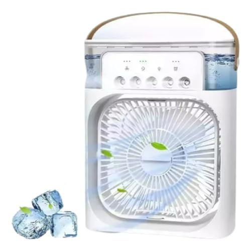 Mini Climatizador Ar Condicionado Mini Ventilador Com Reservatório Para Água E Gelo Umidificador Vol