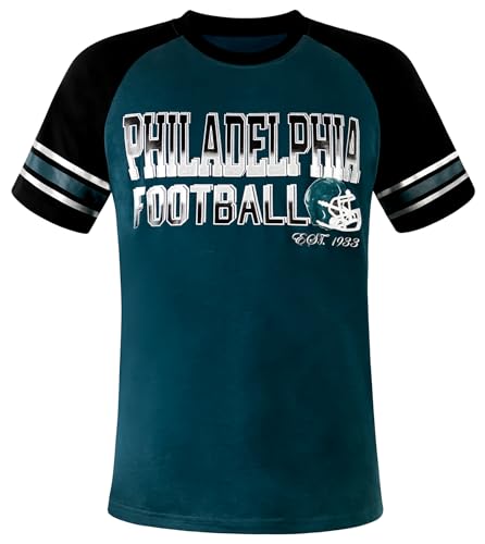 Simapak Mens Football Fans Athletic City Raglan T-Shirts - Midnight Green & Black (Size:M)