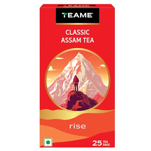Image of TE-A-ME Premium Assam Black Tea Bags, 25 Count | Strong Indian Tea | Rich Aroma | Everyday Morning Beverage