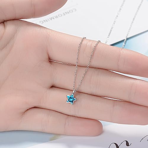 Collier ras du cou cristal bleu de qualité supérieure ZH1YFD - 2