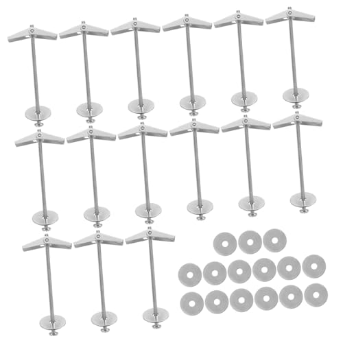 Abaodam 15 Set Clip di orchidea per aeromobili di ferro ala dadi hardware tasselli a farfalla per cartongesso viti ad alette Ancore dadi ad alette acciaio carbonio Silver