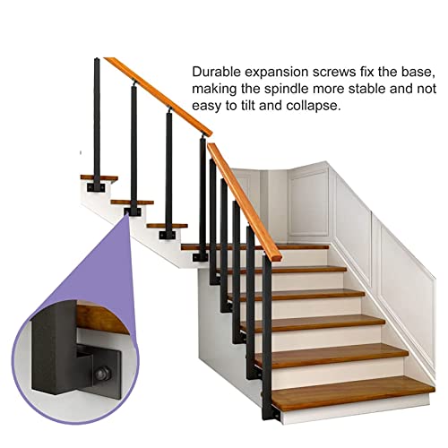Poste de barandilla de escalera negro con soporte ajustable a 270° para terrazas 7