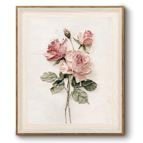 Bzstyleart Vintage Wall Art Pink Rose
