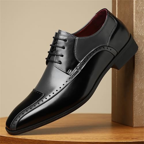 Men Classic Lace Up Dress Shoes Derby Prom Fashion Oxford Shoes2