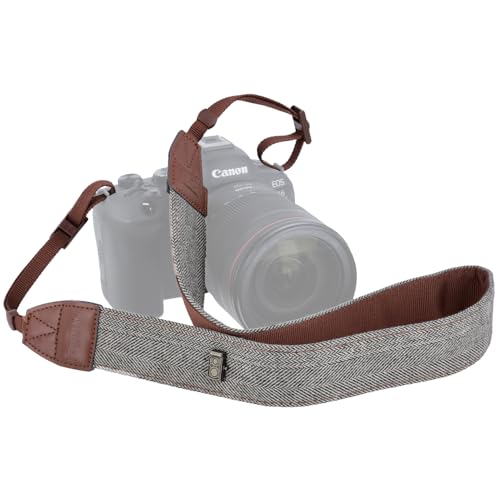 Rollei Kameragurt Braun, 84cm-135cm Verstellbare Kamera Schultergurt mit 3,9 cm Breite Nackengurt Ca.10 kg Traglast für Alle DSLR-Kameras Nikon Canon Sony Lumix Fujifilm Olympus Kamera