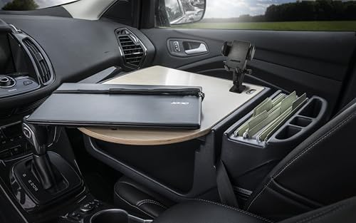 Image of AutoExec AE-RMCD-PM-11M Roadmaster Car Desk for Your Vehicle Workstation and Mobile Office, Natural with Phone Mount | Vehicle Workstation, Mobile Office, Phone Mount
