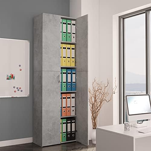 Freestanding Multi-Layer Kitchen Floor Cupboard，Vintage Design White Office Storage Cupboard with Metal Shelves and Mobile File Cabinet