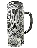 Bierkrug 0,5 l mit Gravur Dart Dartpfeile Dartlogo und Name personalisiert Glas Krug Bierglas Bierseidel Glaskrug individuell Geschenk