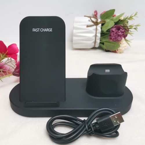 INOVO Wireless Charger Docking Station - 3 Device Simultaneous Charging - FAST 10W Dock Qi Charger for Apple Watch Series 6/SE/5/4/3/1, Airpod Pro/2nd, iPhone 12/11/Max/X/8/Plus, S22, S21/S20
