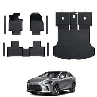Floor Mats for Lexus RX350/RX350H/RX500h 2023-2026, All Weather Floor Mats Trunk Cargo Liner with Backrest Protectors and Door Sill Guards Accessories, Full Coverage Set (Not fit RX450h & PHEV)
