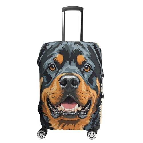 Cool Rottweiler Dog Art Luggage Cover, Elastic Luggage Protector Fits 19-32in Suitcases, Washable & Anti-Scratch Suitcase Cover for Men Women M