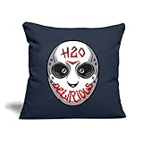 Spreadshirt H2O Delirious Scary Mask Throw Pillow Cover 17.5” x 17.5”, One Size, Navy
