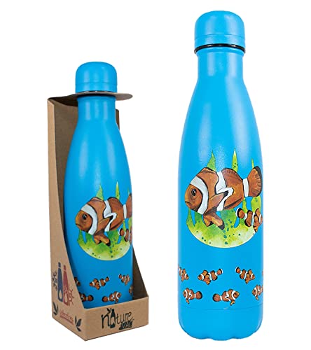 NatureVac, Clown Fish 500ml Insulated Water Bottle from Deluxebase. Blue Stainless Steel Thermal Flask for Gym Office, Travel - Image 3