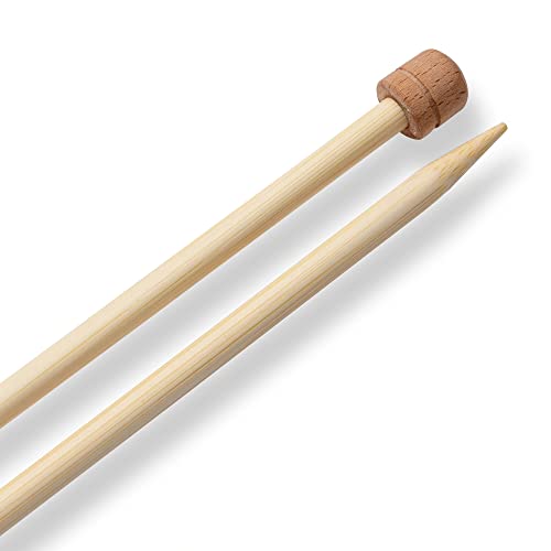 Single-Pointed Knitting Pins Bamboo 33 cm 6.00 mm, Natural - Image 3