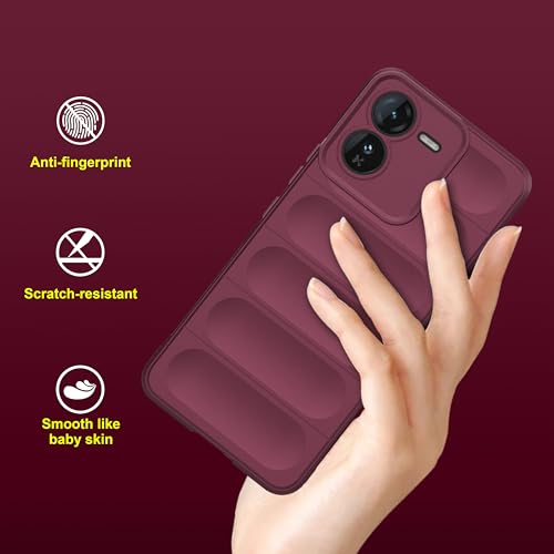 Image of amazon basics Back Case Cover for iQOO Z9x 5G | Compatible for iQOO Z9x 5G Back Cover | Liquid Silicon Magic Case with Camera Protection | Plum