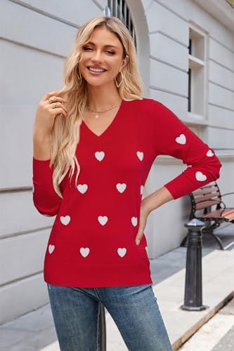 Image of Arach&Cloz Women's Spring Tops 2025 Fashion Trendy V Neck Long Sleeve Shirts Knitted Casual Pullover Sweater Clothes