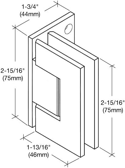 CRL Junior Geneva 044 Series Polished Chrome Wall Mount Offset Back Plate Hinge