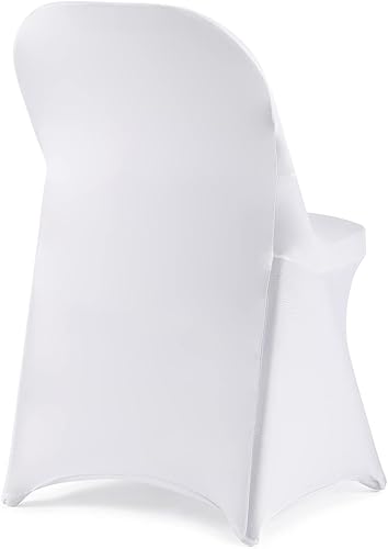 Miniatura 2 de Howhic Fundas plegables para sillas de boda, 50 unidades, fundas universales de elastano blancas para sillas plegables, fundas elásticas para sillas
