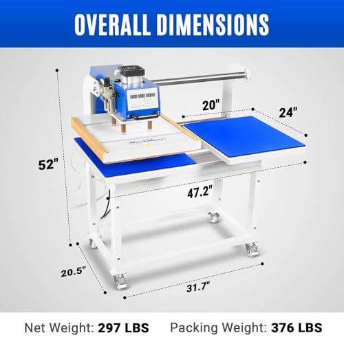 Prensa térmica comercial MechMaxx 50x60 cm neumática miniatura 3
