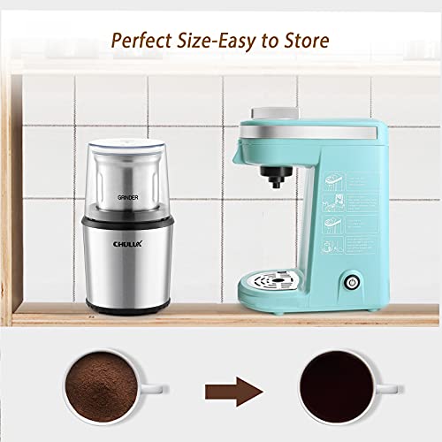 Chulux Single Serve Coffee Maker With Electric Wet & Dry Coffee Coffee Grinder,One Button Operation With Capacity 5 To 12 Ounce,Cyan #TOP3