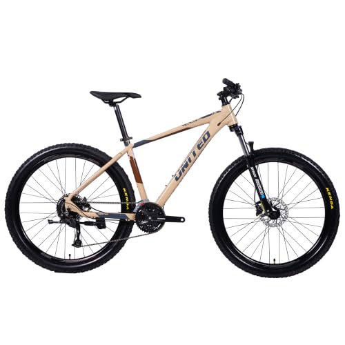 Image of United Miami 4.0 27.5T | Shimano Alivio 27 Speed Drivetrain | SR Suntour XCM Suspension| Shimano MT200 Hydraulic Brakes | Shimano Crank | Kenda Tyres (Creme Brown)