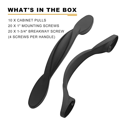Image of Asidrama 10 Pack 3 Inch(76mm) Matte Black Kitchen Cabinet Handles, Cabinet Pulls Kitchen Cabinet Hardware for Cupboard Drawer Pulls