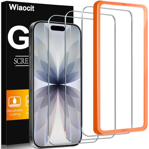 Wiaocit 3 Pack Tempered Glass Screen Protector for iPhone 17 9H Hardness Bubble Free Case Friendly
