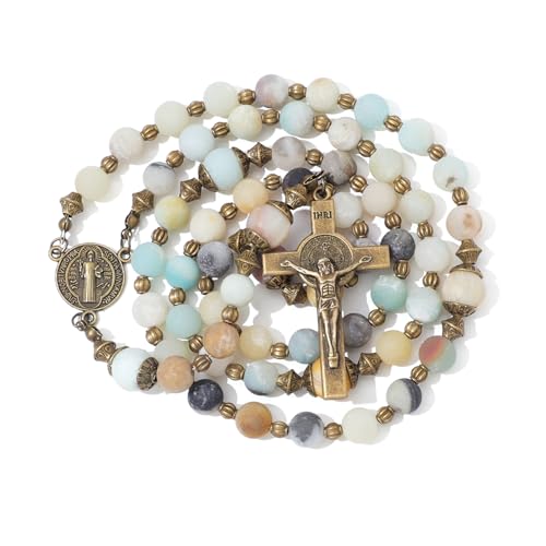 KOMI Catholic Rosary Beads for Women - Holy Prayer Necklace With Crucifix Cross - Communion Rosary Catholic Gifts