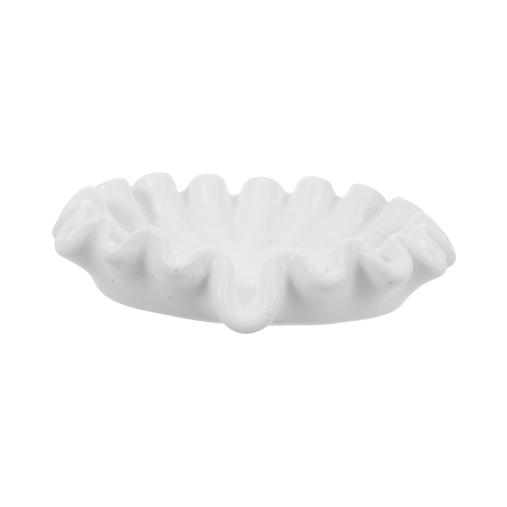 Jabonera de Cerámica Forma de Hoja de Loto Color Blanco para Baño